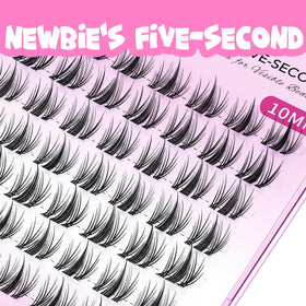 VEYESBEAUTY lash clusters displayed on a makeup table