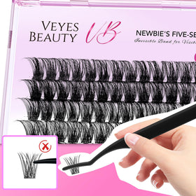 VEYESBEAUTY Lash Clusters displayed with lash bond and sealer