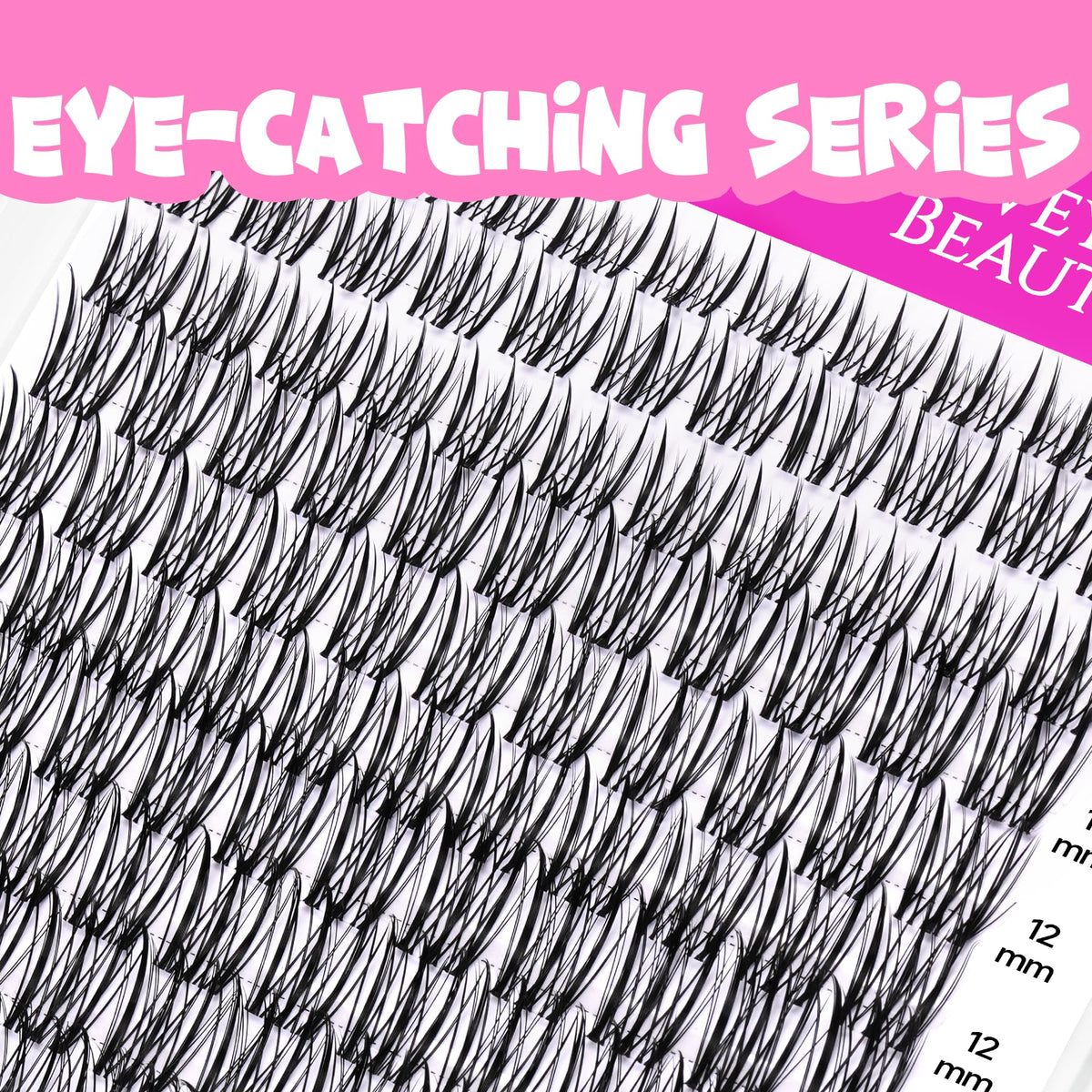 VEYESBEAUTY Lash Clusters displayed with tweezers and lash bond