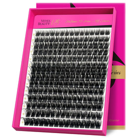 VEYESBEAUTY Lash Clusters fluffy individual eyelash extensions front view