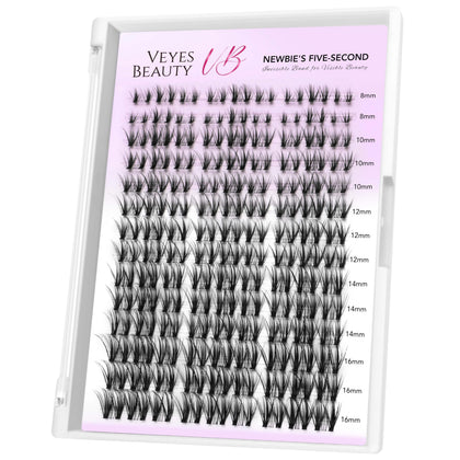 VEYESBEAUTY Lash Clusters front view with thin band