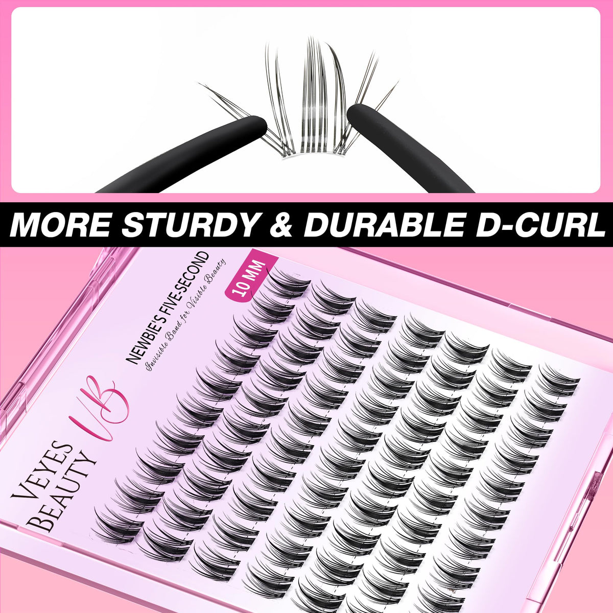 VEYESBEAUTY lash clusters in a beauty routine setup