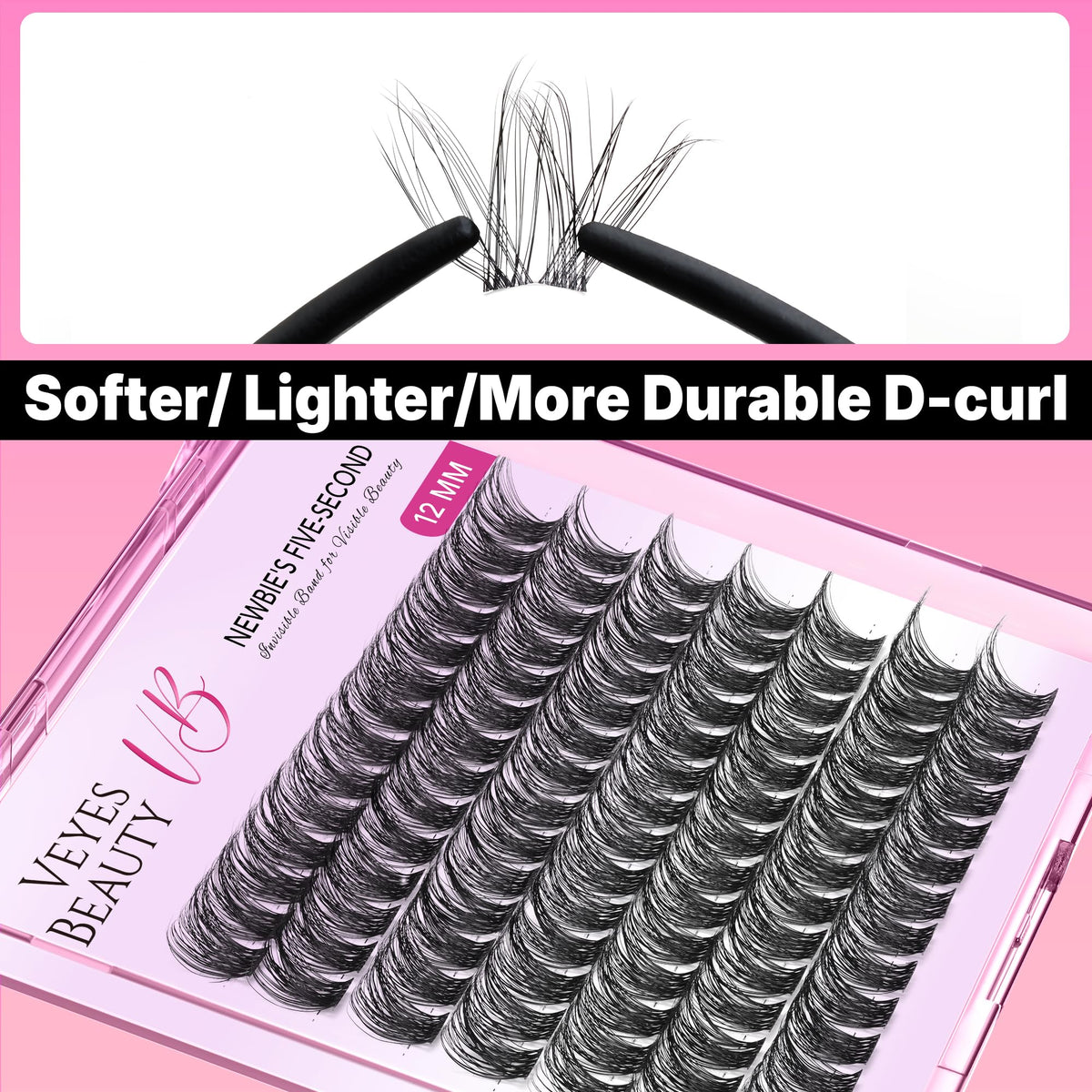 VEYESBEAUTY Lash Clusters in use on model