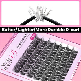 VEYESBEAUTY Lash Clusters in use on model