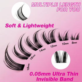 VEYESBEAUTY Lash Clusters Kit close-up of natural lash bands