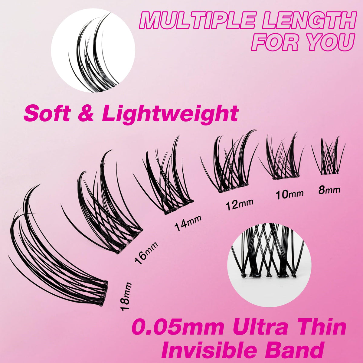 VEYESBEAUTY Lash Clusters on model's eyes