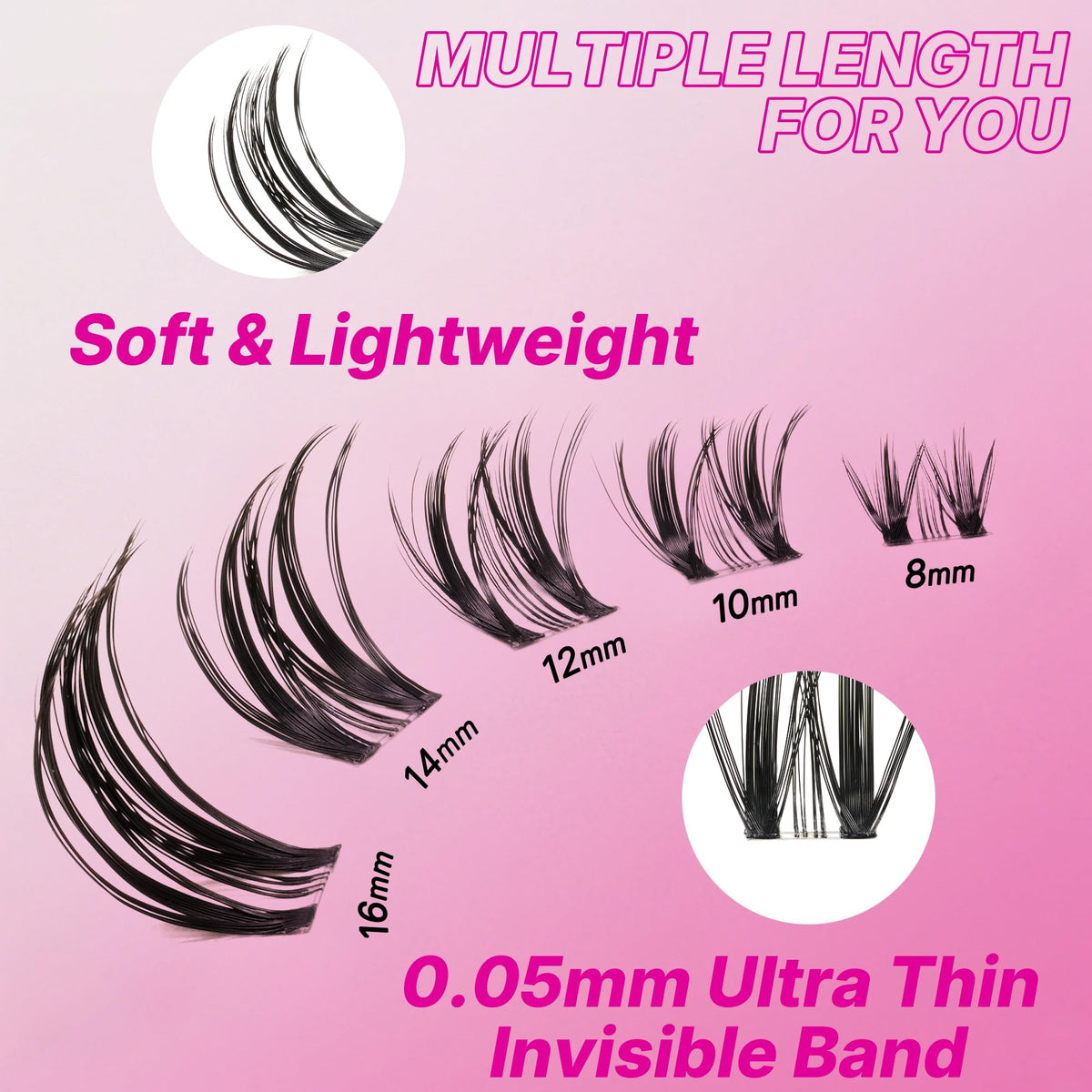 VEYESBEAUTY Lash Clusters packaging and tray
