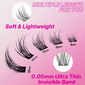 VEYESBEAUTY lash clusters showing different styles