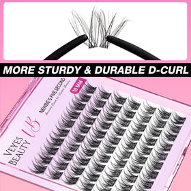 VEYESBEAUTY Lash Clusters tray showing multiple clusters