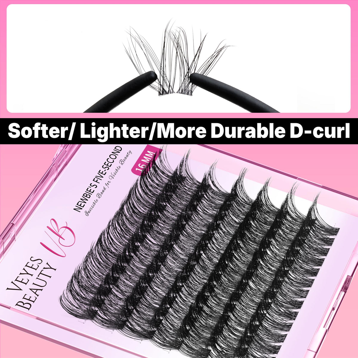 VEYESBEAUTY Lash Clusters tray with multiple clusters