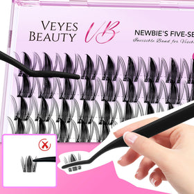 VEYESBEAUTY lash clusters with wider bands for easy application