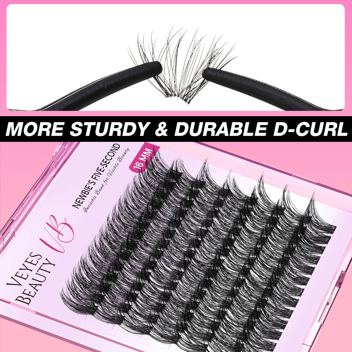 VEYESBEAUTY lash sealer next to lash clusters