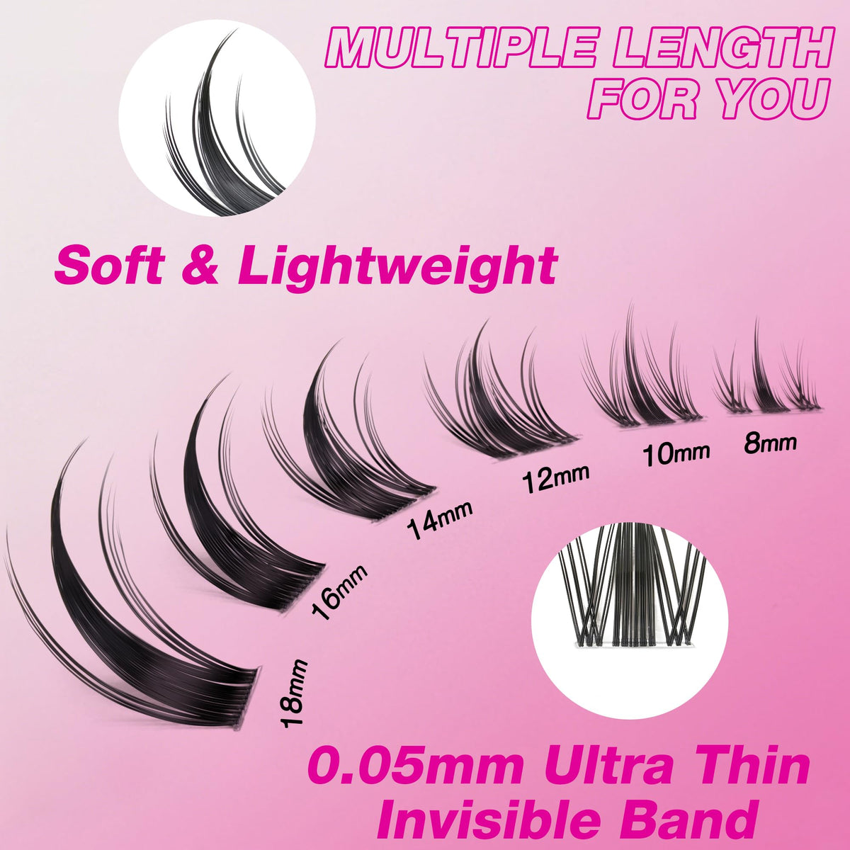 VEYESBEAUTY Manga Lash Clusters with applicator tool