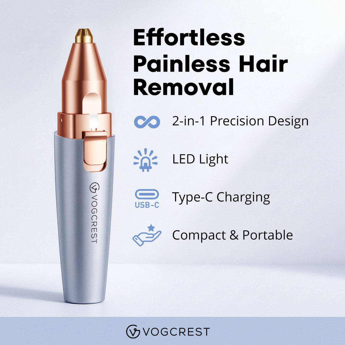 VG VOGCREST Eyebrow & Facial Trimmer with LED light feature
