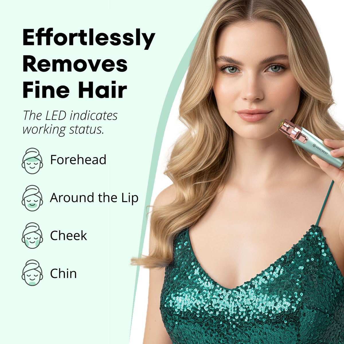 VG VOGCREST Eyebrow Trimmer side view showing USB charging port