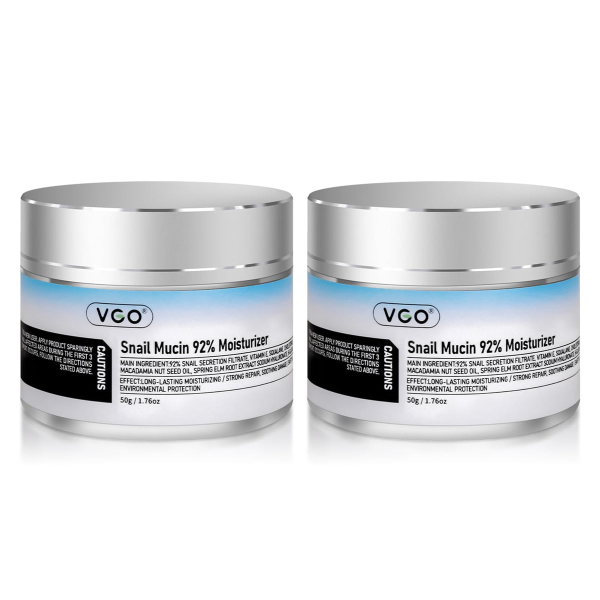 VGO Snail Mucin Moisturizer 92% front view packaging