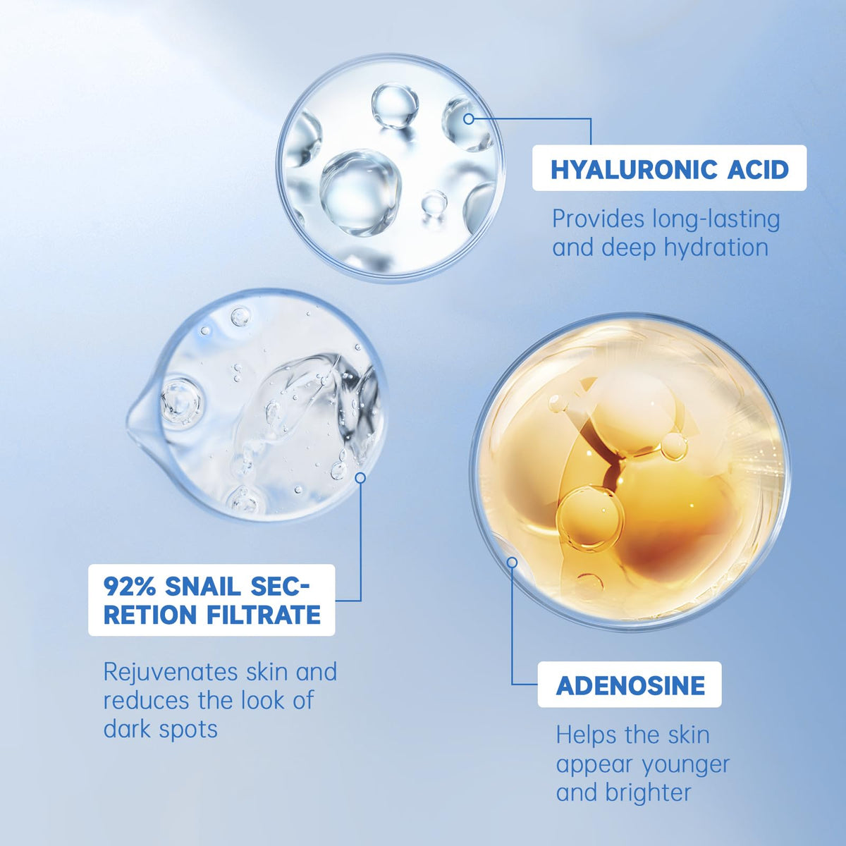 VGO Snail Mucin Moisturizer 92% side view showing texture