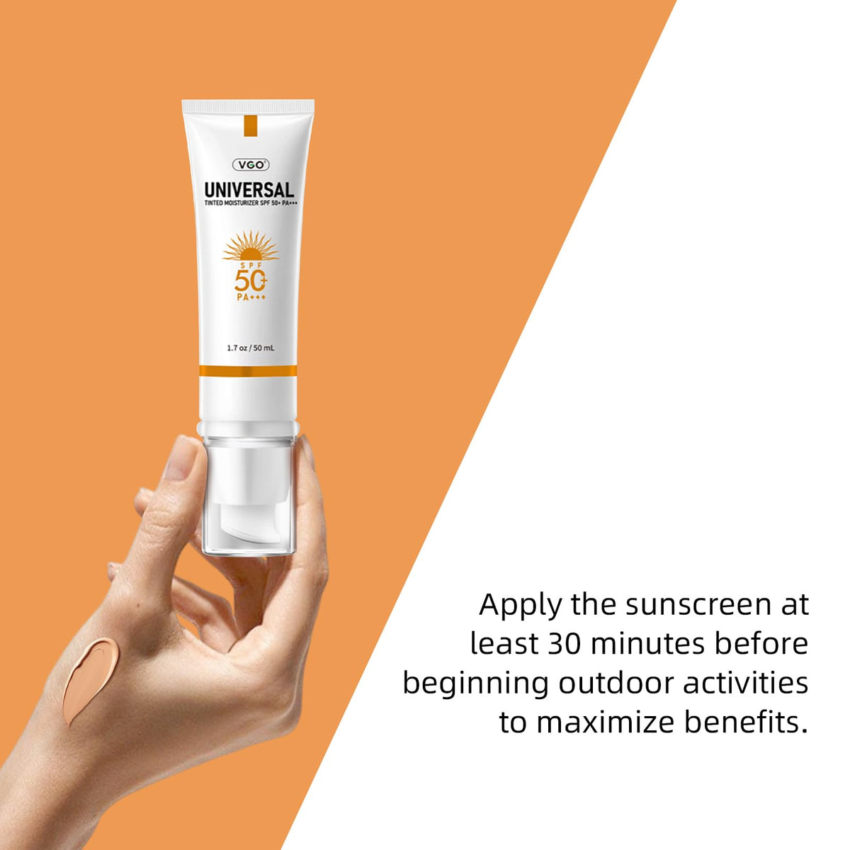 VGO Tinted Sunscreen SPF 50 in a lifestyle setting outdoors