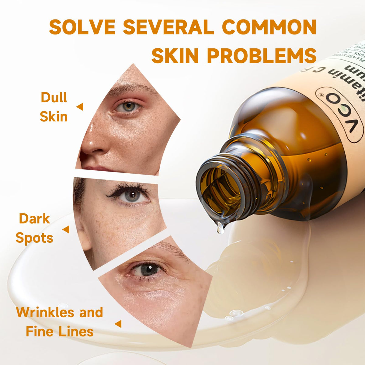 VGO Vitamin C Serum 60ml side view showing texture