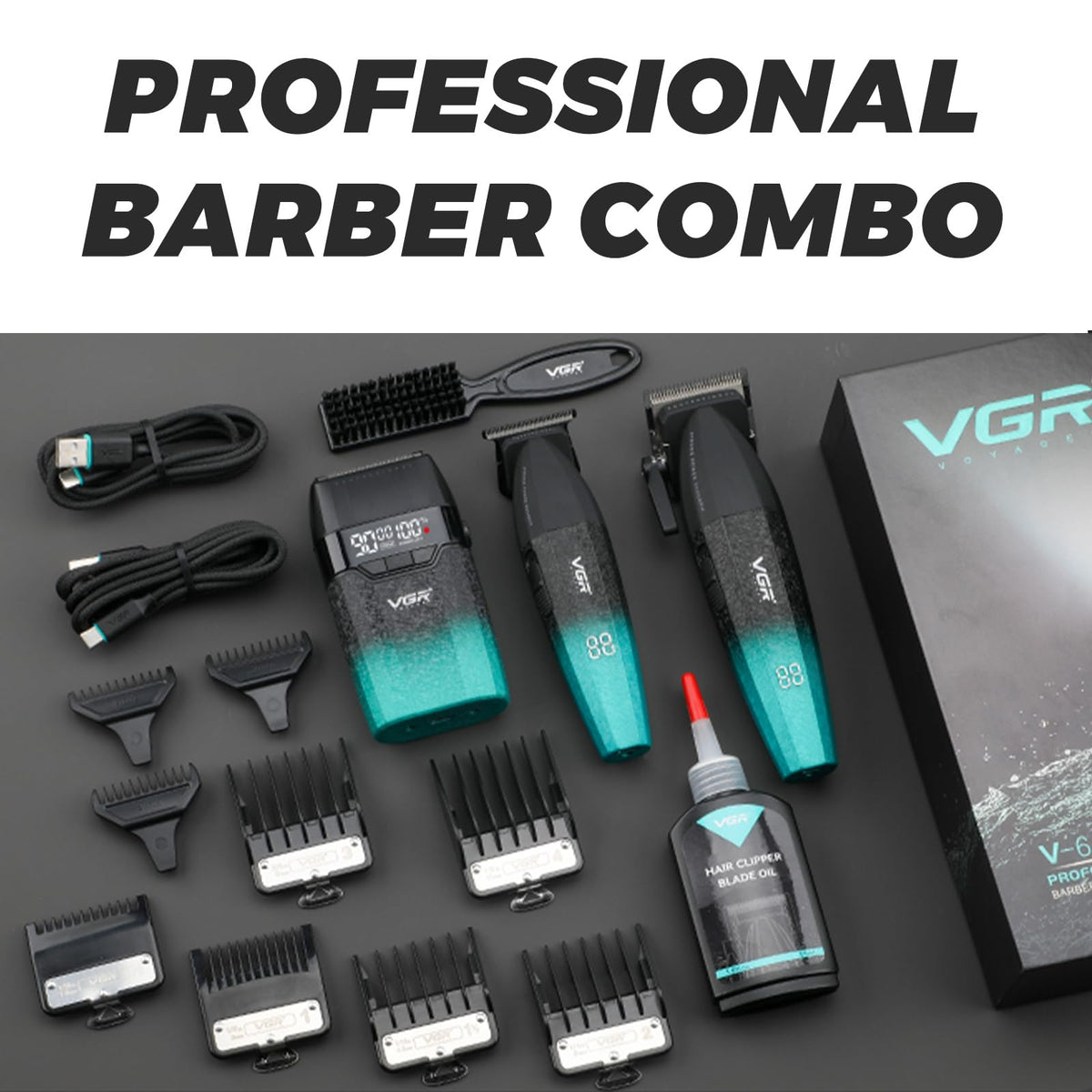 VGR 640S3 hair cutting kit in use during a grooming session