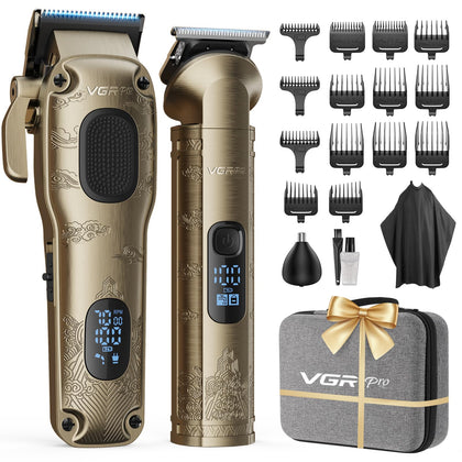VGRPRO Hair Clippers for Men front view with attachments