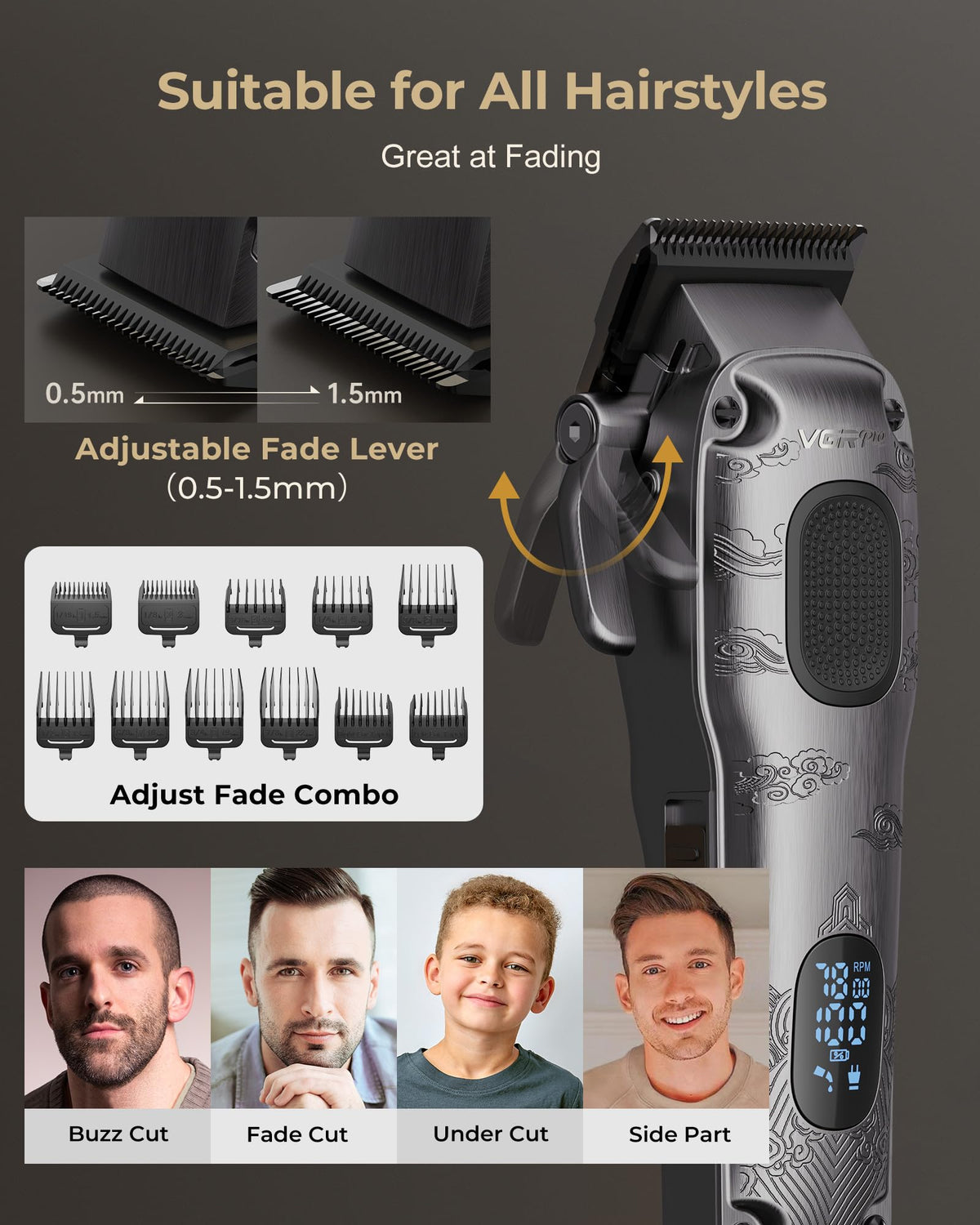 VGRPRO Zero Gapped T-blade trimmer for precision grooming