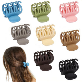 Viabty 8PCS small hair claw clips in various matte colours