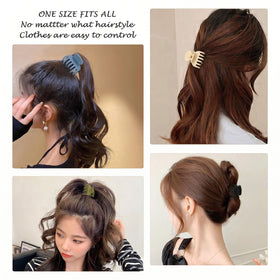 Viabty small hair claw clip in use while applying makeup