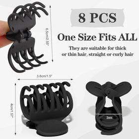 Viabty small hair claw clips next to a beauty product setup