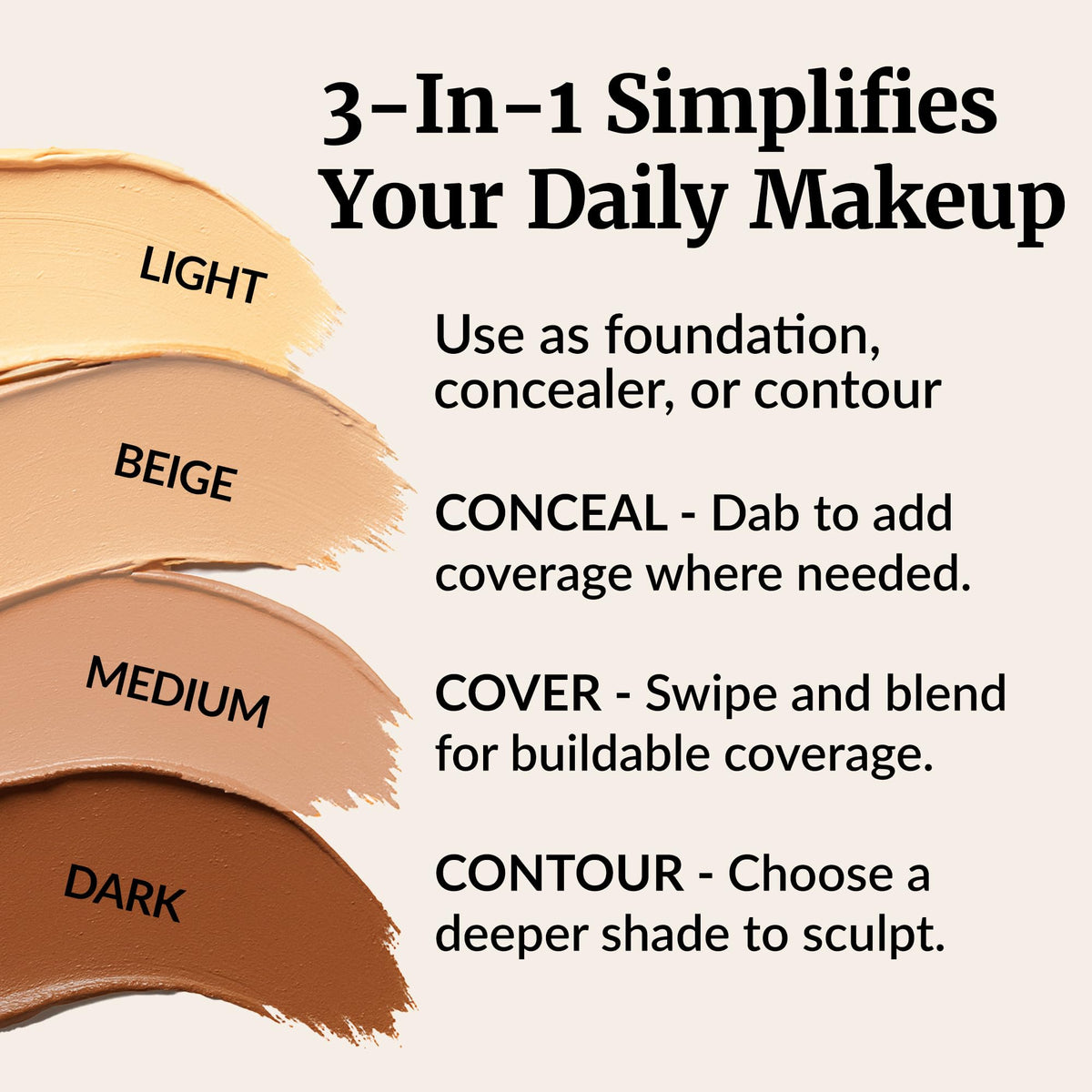 Vibriance Complexion Stick Foundation Fair/Light application on skin