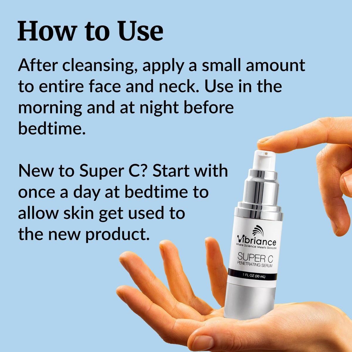 Vibriance Super C Serum dropper close-up