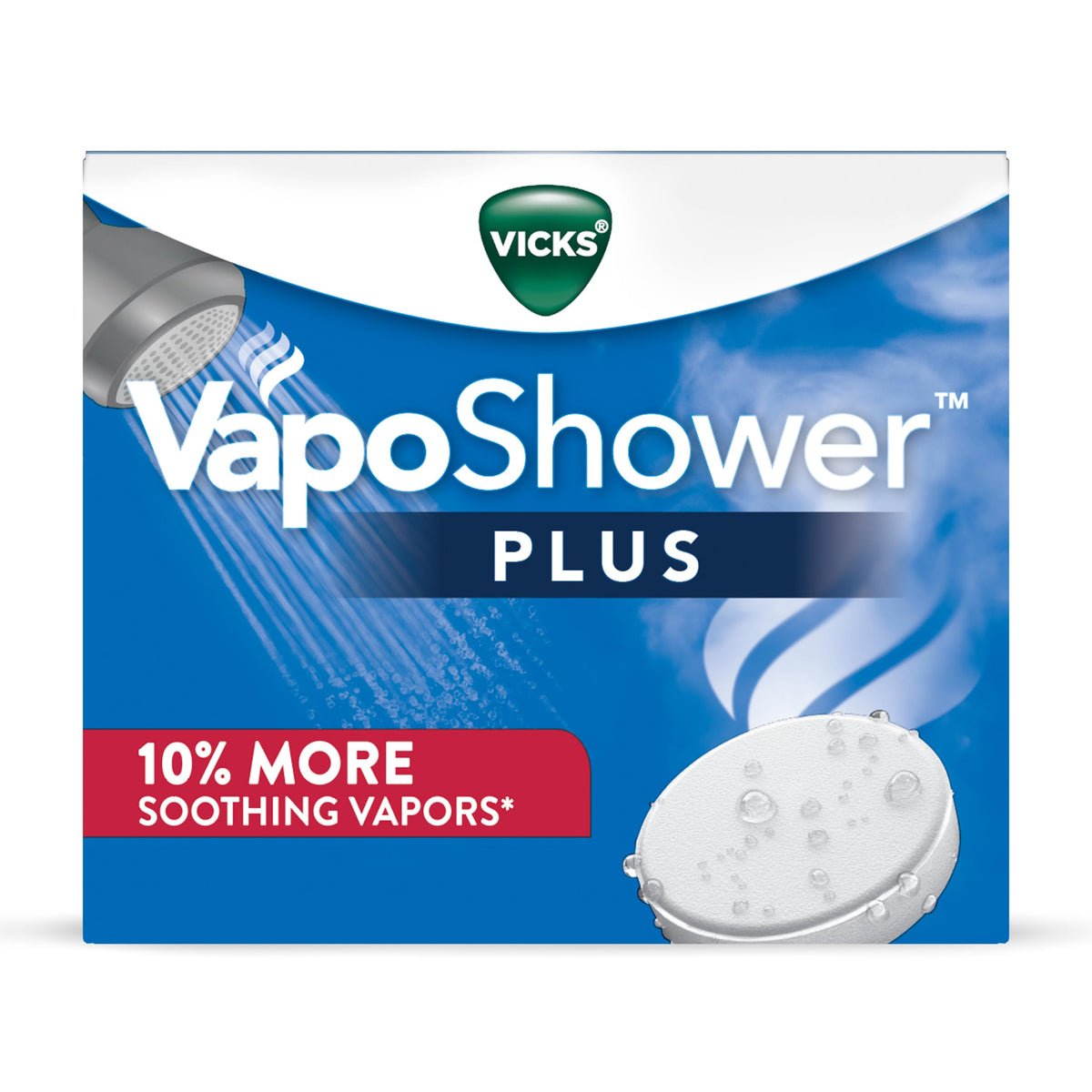 Vicks VapoShower Plus Eucalyptus Shower Steamers packaging front view