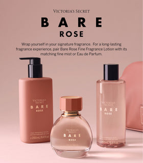 Victoria's Secret Bare Rose lotion packaging display