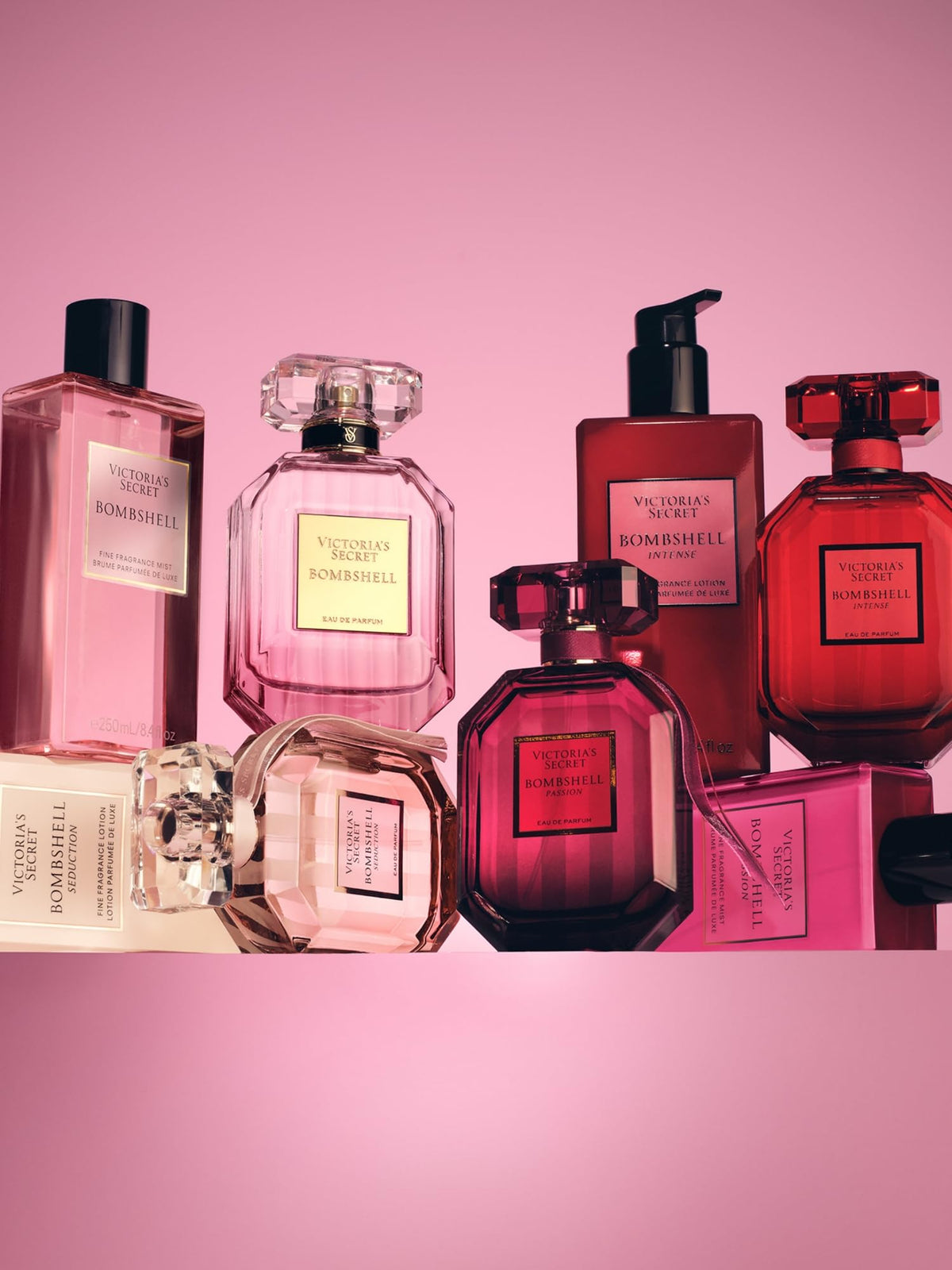 Victoria's Secret Bombshell Seduction Mist being sprayed in a lifestyle setting