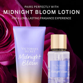 Victoria's Secret Midnight Bloom Mist being sprayed