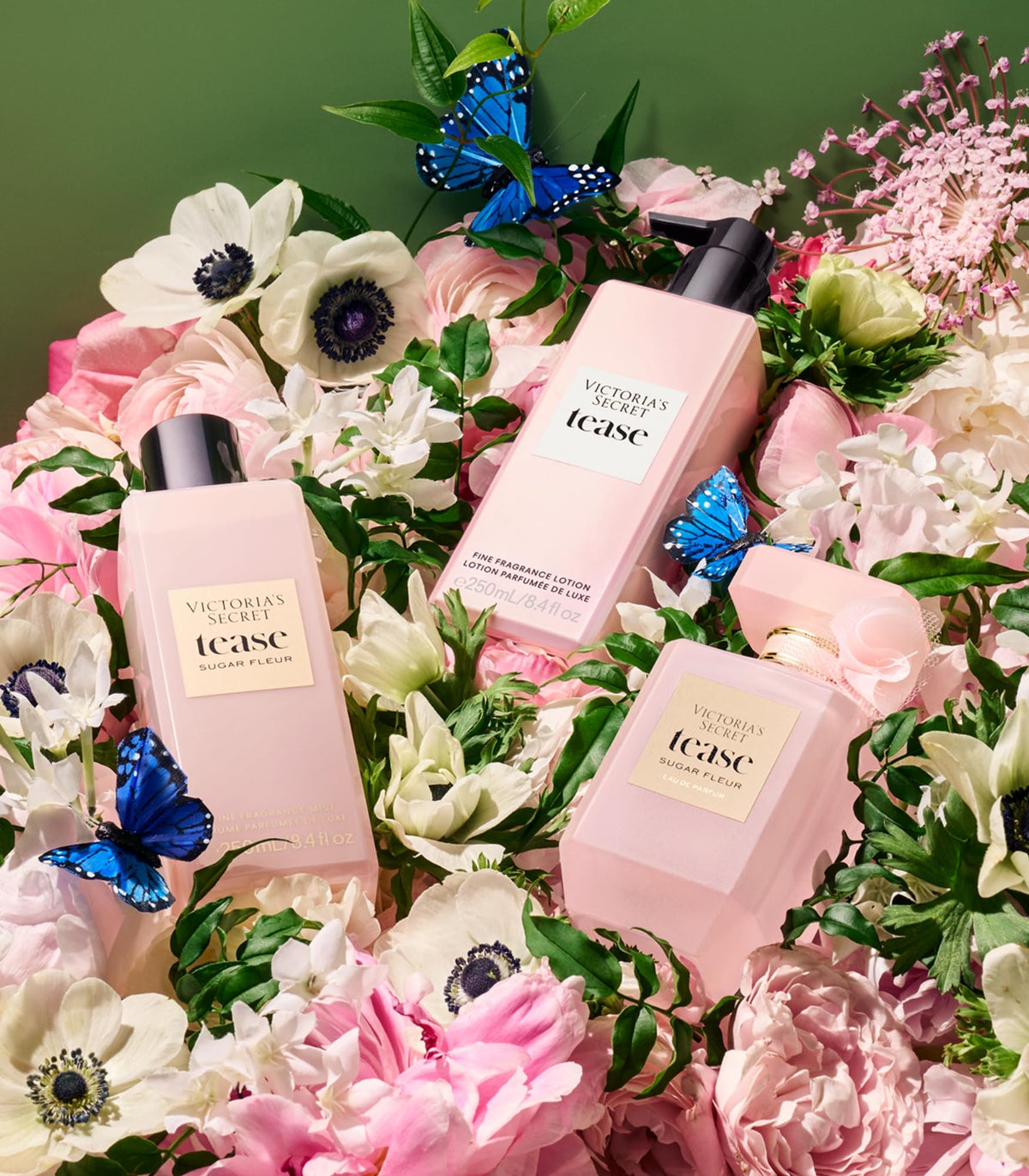 Victoria's Secret Tease Sugar Fleur Fine Fragrance Mist lifestyle scene on vanity