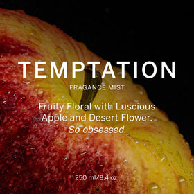 Victoria's Secret Temptation Body Mist side view showing spray nozzle