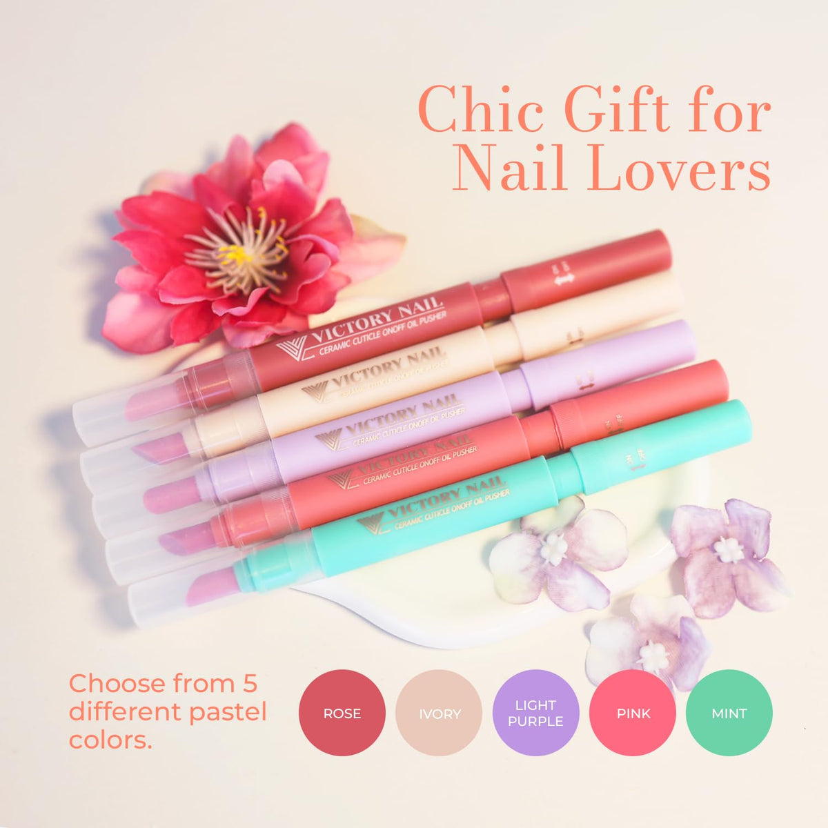 VICTORY NAIL Cuticle Oil Pen displaying oil and buffer
