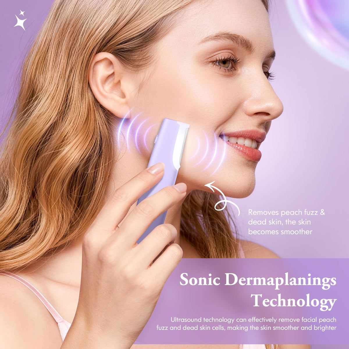 Vidttly Dermaplaner Razor side view with USB charging cable