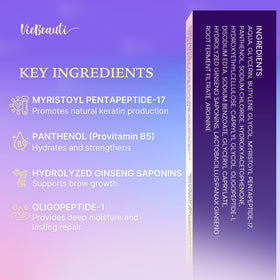 VieBeauti EyeLash Growth Serum 2mL on a vanity with makeup