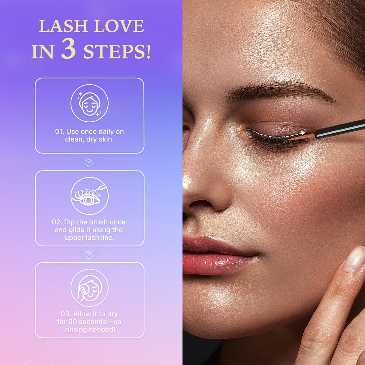 VieBeauti EyeLash Growth Serum 3mL in hand for application demonstration