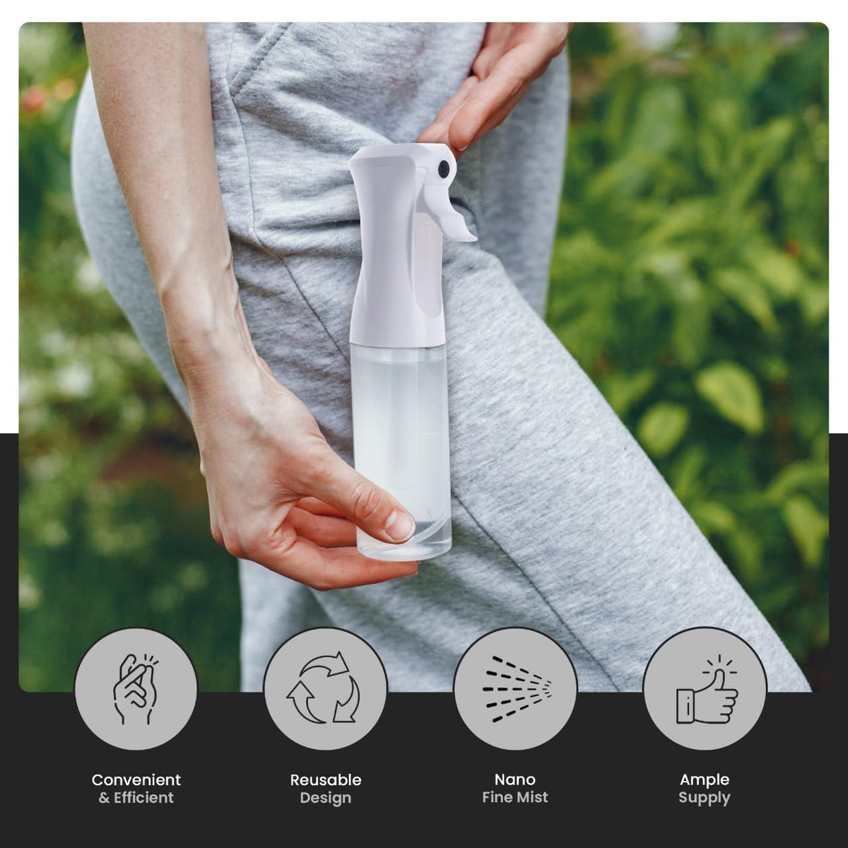 VIGOR PATH Continuous Mist Spray Bottle 200ml side view