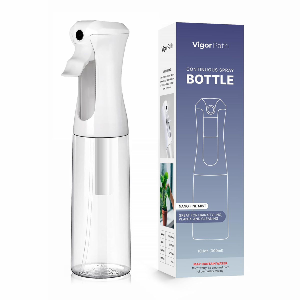 VIGOR PATH Continuous Mist Spray Bottle 300ml front view