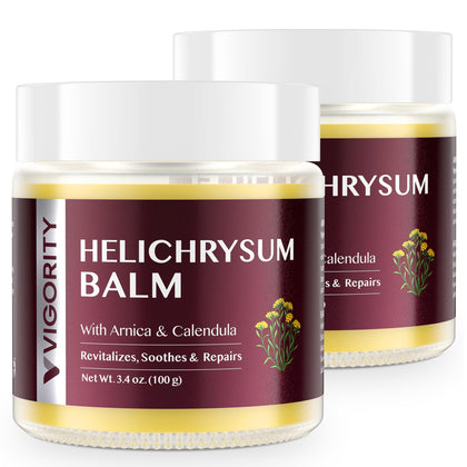 Vigority Helichrysum Balm 2 Pack front view with packaging
