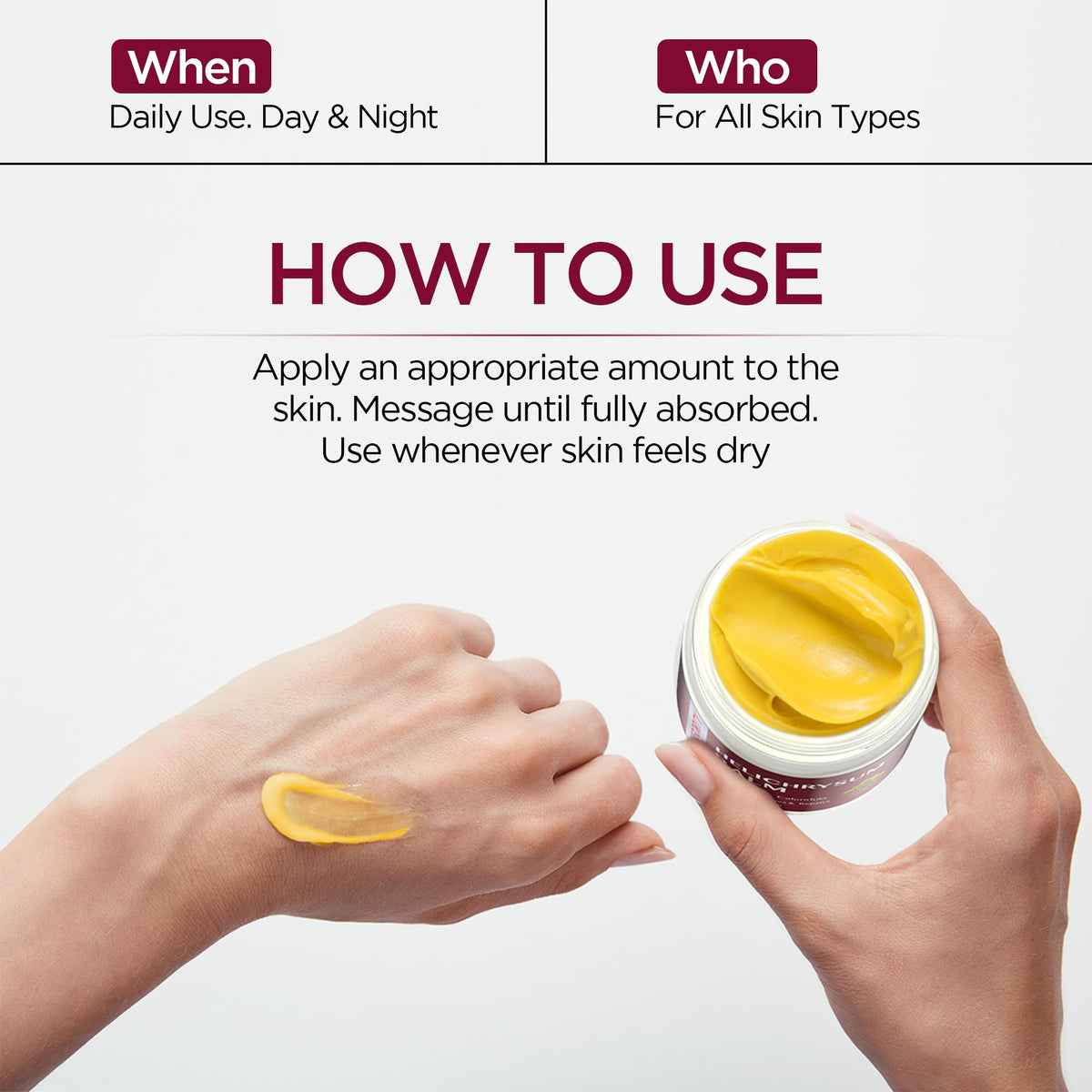Vigority Helichrysum Balm with natural ingredients background