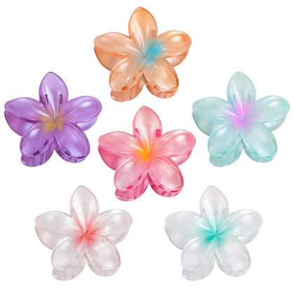 Vigorpace flower hair claw clips set in six vibrant colours