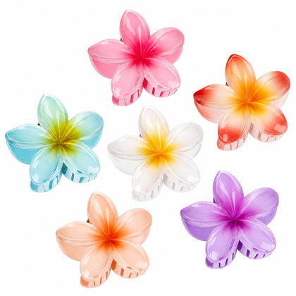 Vigorpace Flower Hair Claw Clips set with six vibrant colours