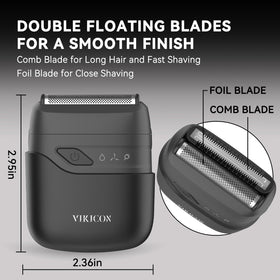 VIKICON Electric Foil Shaver with detachable cutter head for easy cleaning