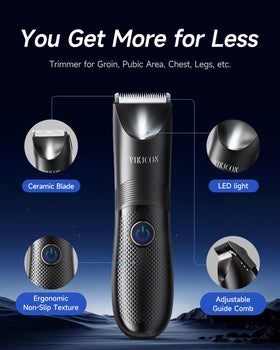 VIKICON Manscape Trimmer side view showcasing ergonomic design