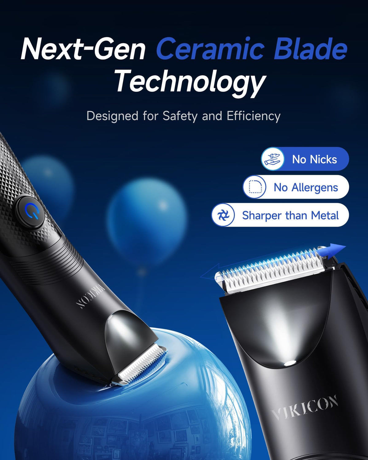VIKICON Manscape Trimmer with adjustable limit combs